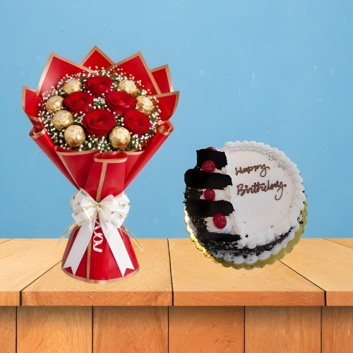 Sweet Celebration Cake & Chocolate Bouquet