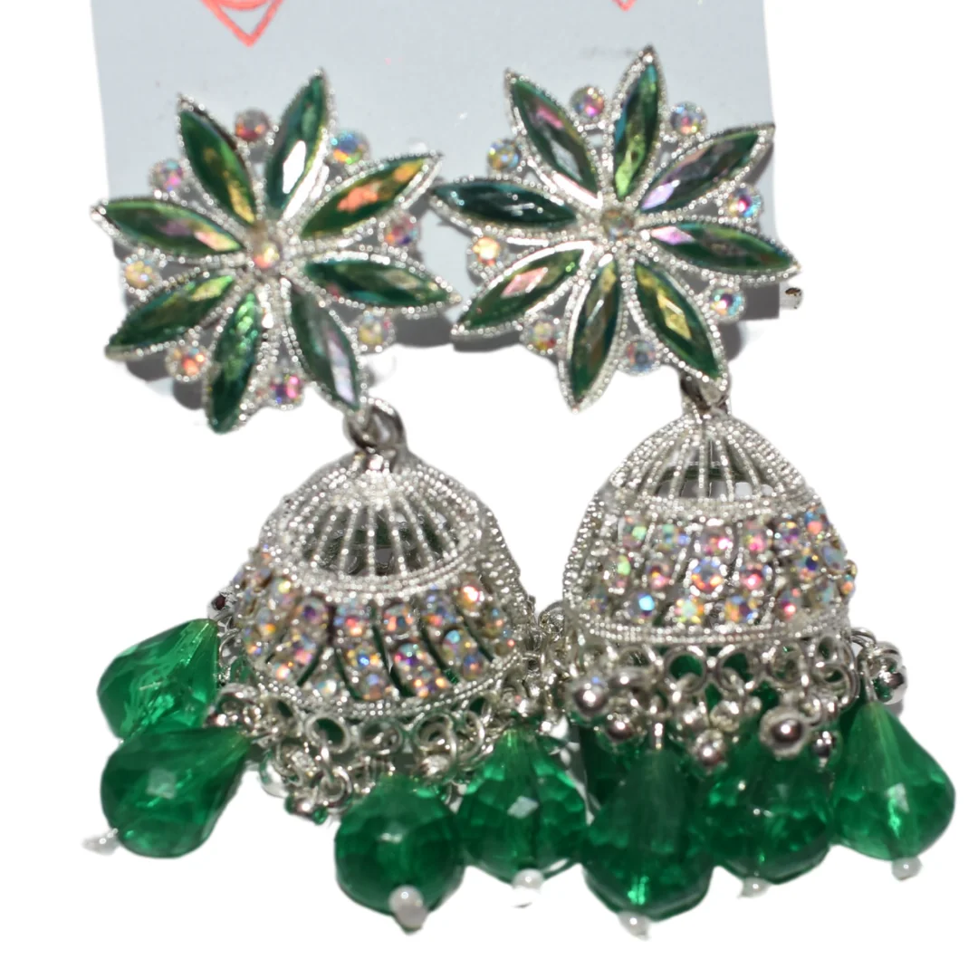 Beautiful Green Party Wear Jhumka