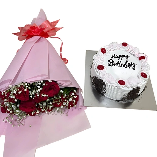 Beautiful Bouquet and Cake Combo