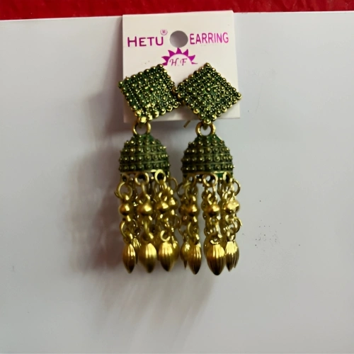 Green Party Wear Jhumka 