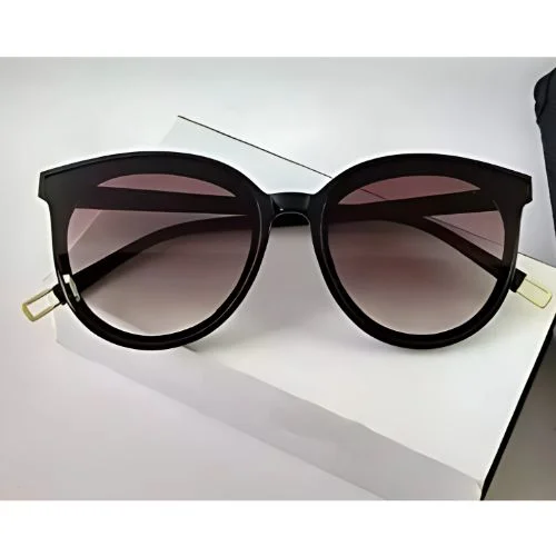  Black Frame Light Weight Round Shaded Fashionable Sunglass For Women 
