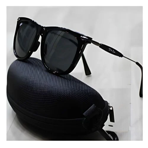 Diamond Hard Glass UV Protection Black Sunglasses for Men