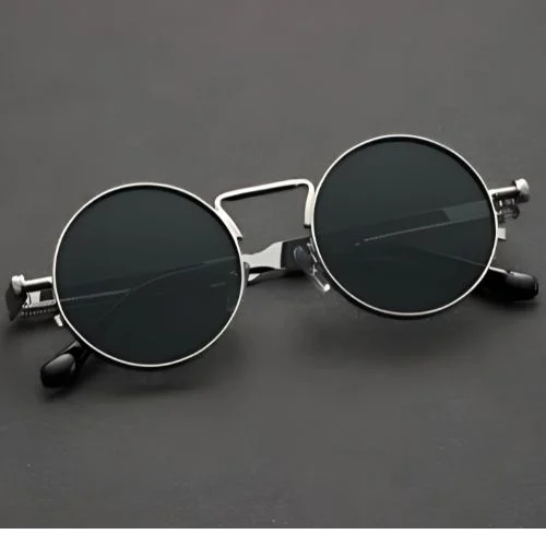 Sliver Metal Frame Spring Sunglasses For Men